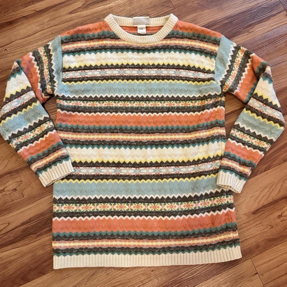 KATIES | Retro Multicolor Striped  Wool blend knit Sweater | AU 10 | US 6 | crew